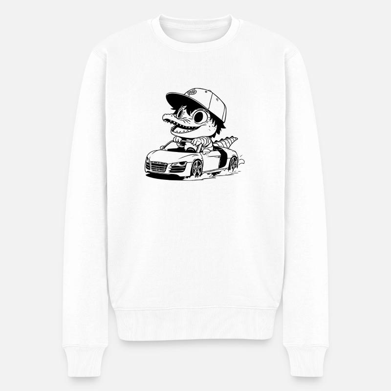 croco voiture - Pull Premium bio Homme - blanc