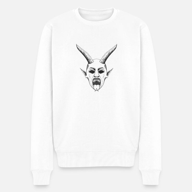 Krampuskopf Vers. 3 - Männer Premium Bio Pullover - Weiß