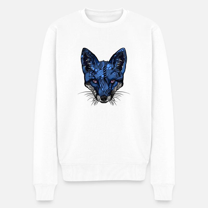 Blaufuchs - Männer Premium Bio Pullover - Weiß