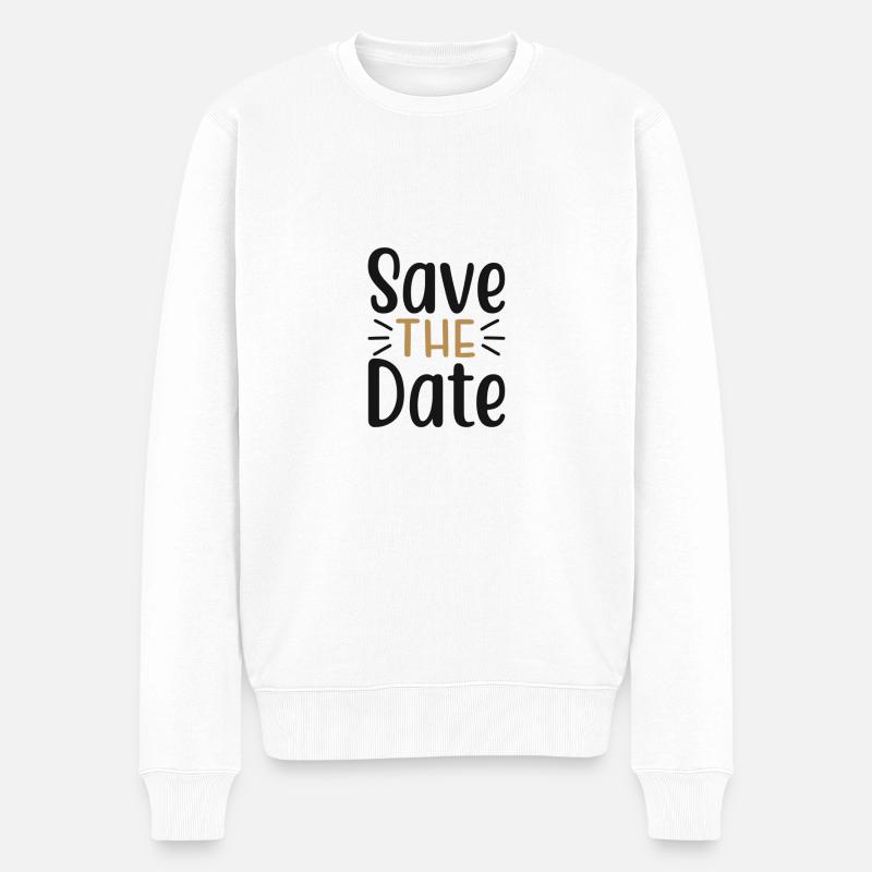 Réservez la date - Pull Premium bio Homme - blanc