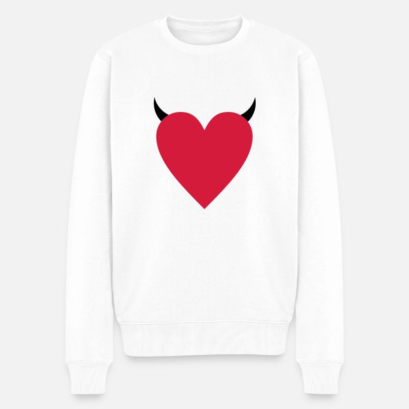 coeur - Pull Premium bio Homme - blanc