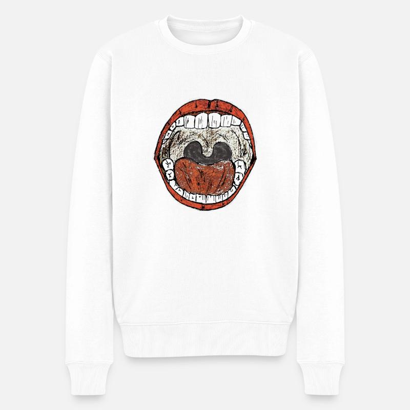 Der Schrei - Männer Premium Bio Pullover - Weiß