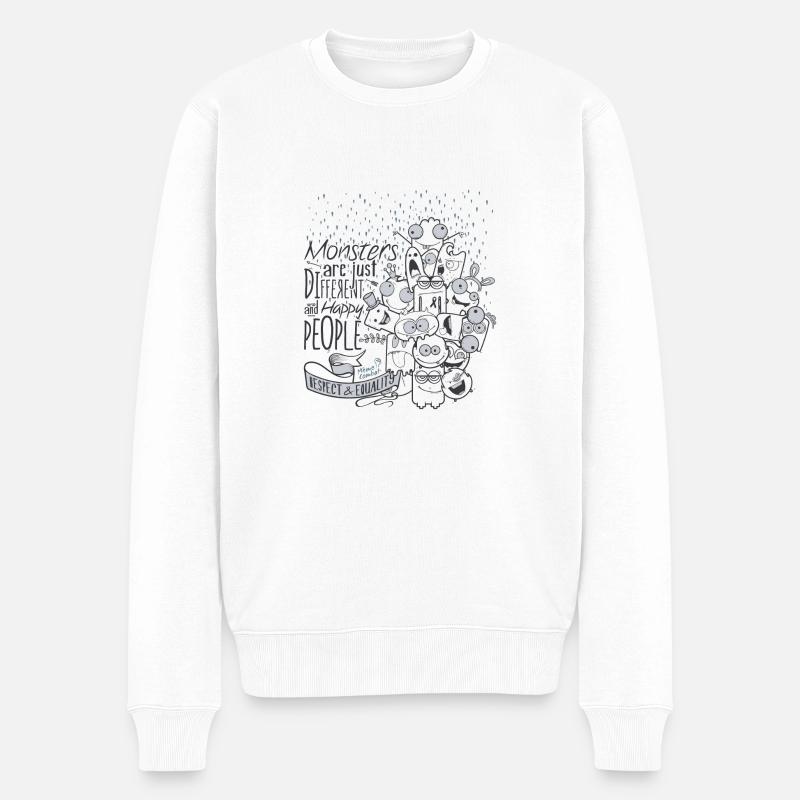 Monsters Respect & Equality - Pull Premium bio Homme - blanc