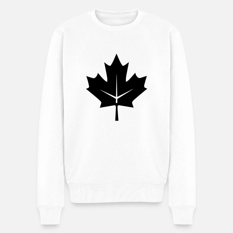 Ahornblatt (Kanada) - Männer Premium Bio Pullover - Weiß