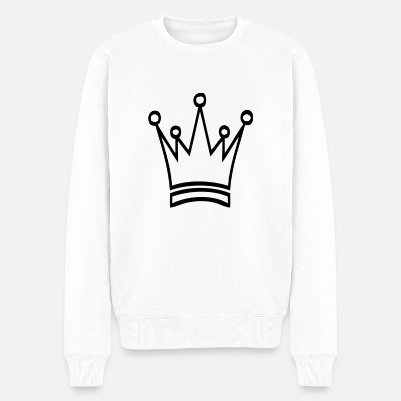krone - Männer Premium Bio Pullover - Weiß