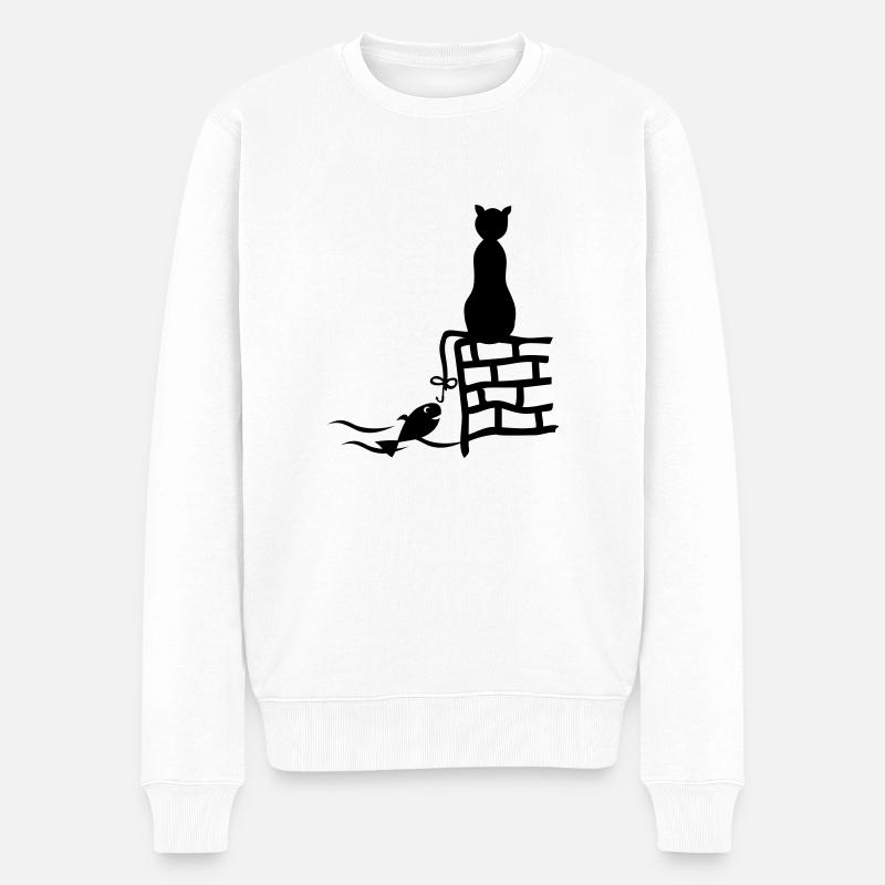 cat de pêche - Pull Premium bio Homme - blanc