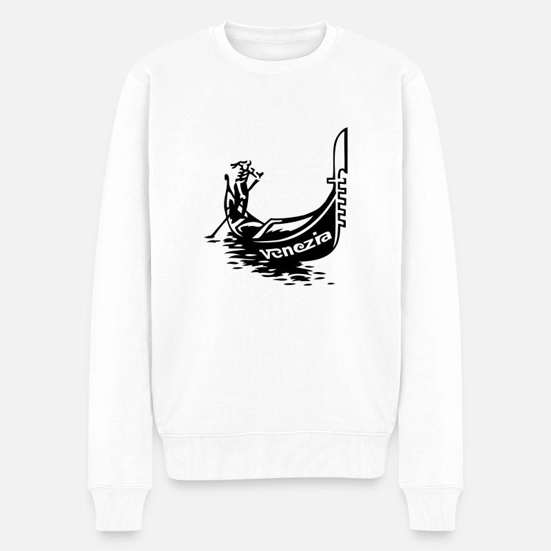 Venedig Gondel - Männer Premium Bio Pullover - Weiß