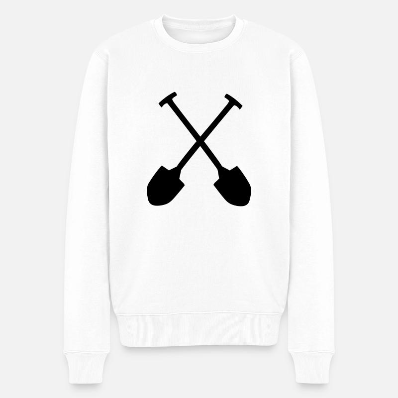 Schaufel - Männer Premium Bio Pullover - Weiß