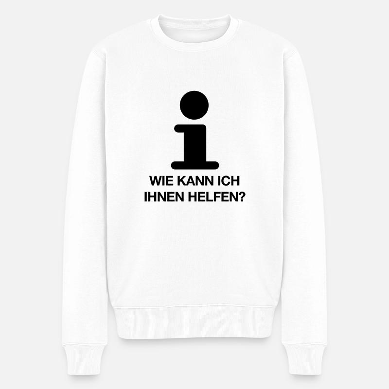 info - Männer Premium Bio Pullover - Weiß