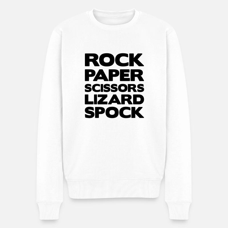 RockPaper - Männer Premium Bio Pullover - Weiß