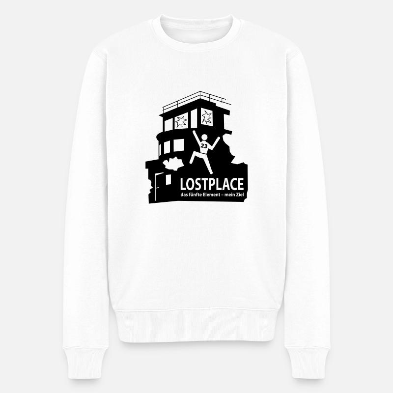 LOSTPLACE - Männer Premium Bio Pullover - Weiß