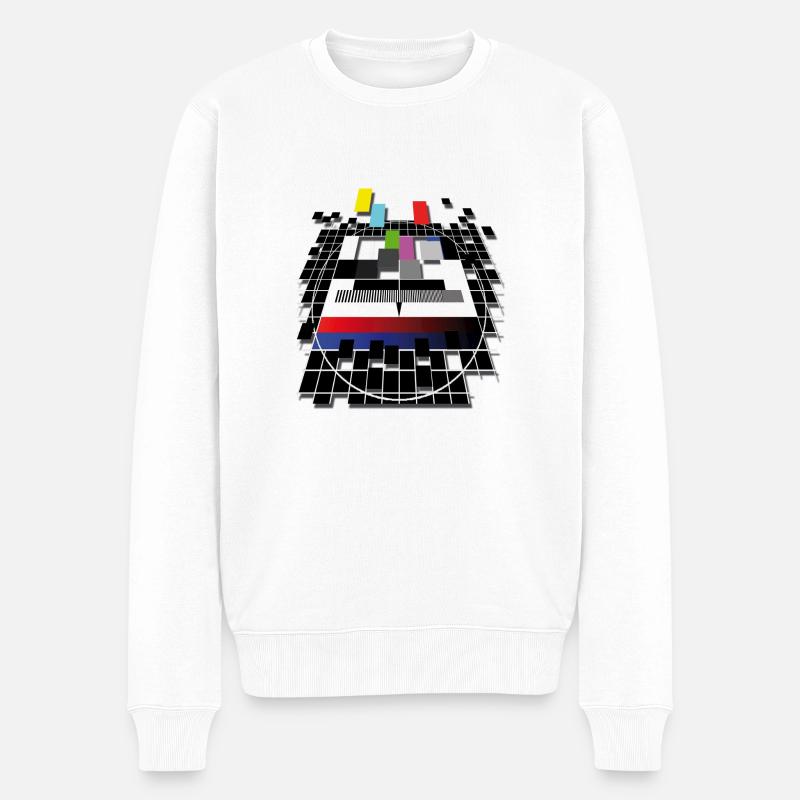 TV Testbild Deutschland - Männer Premium Bio Pullover - Weiß