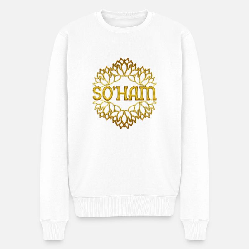 so'ham - Lotusblüte - Männer Premium Bio Pullover - Weiß