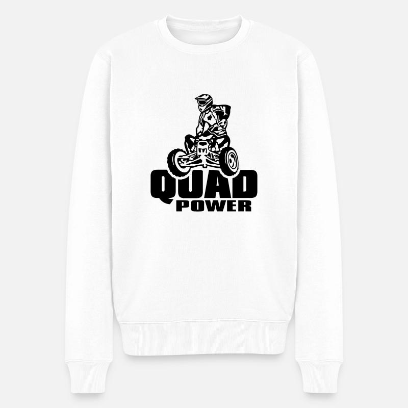 quad_power - Männer Premium Bio Pullover - Weiß