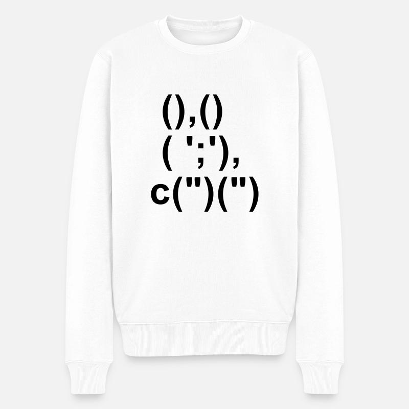 Hase - Männer Premium Bio Pullover - Weiß
