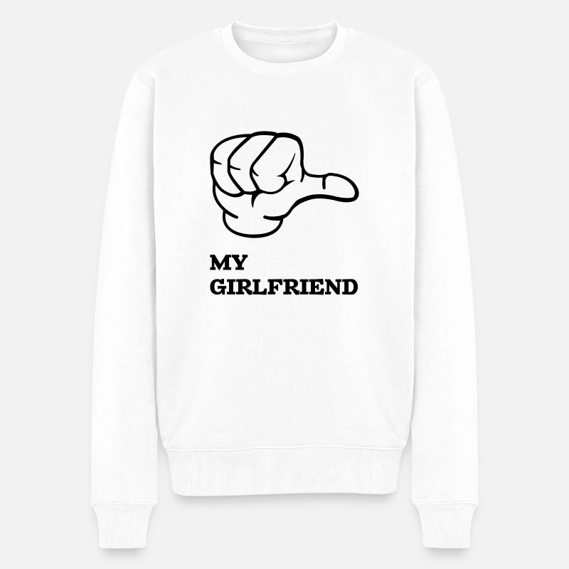 my_girlfriend - Männer Premium Bio Pullover - Weiß