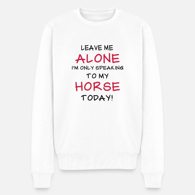 Horse - Männer Premium Bio Pullover - Weiß