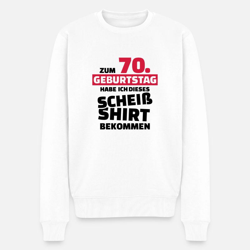 70 Geburtstag - Männer Premium Bio Pullover - Weiß