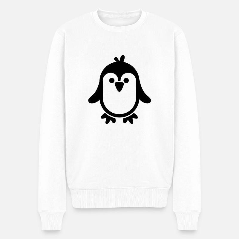 Pinguin - Männer Premium Bio Pullover - Weiß