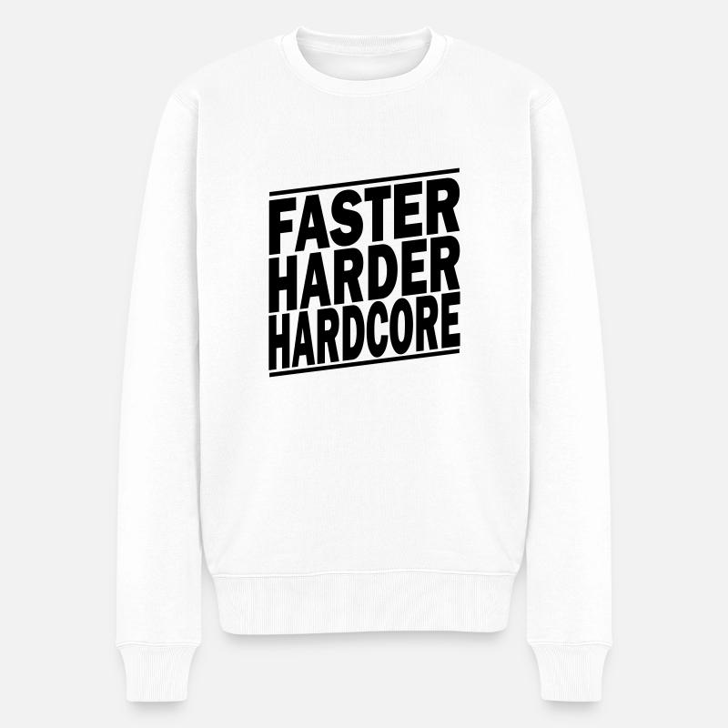 faster harder ii - Pull Premium bio Homme - blanc