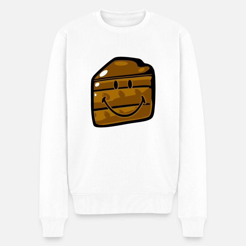 Smiley Cake Slice - Männer Premium Bio Pullover - Weiß