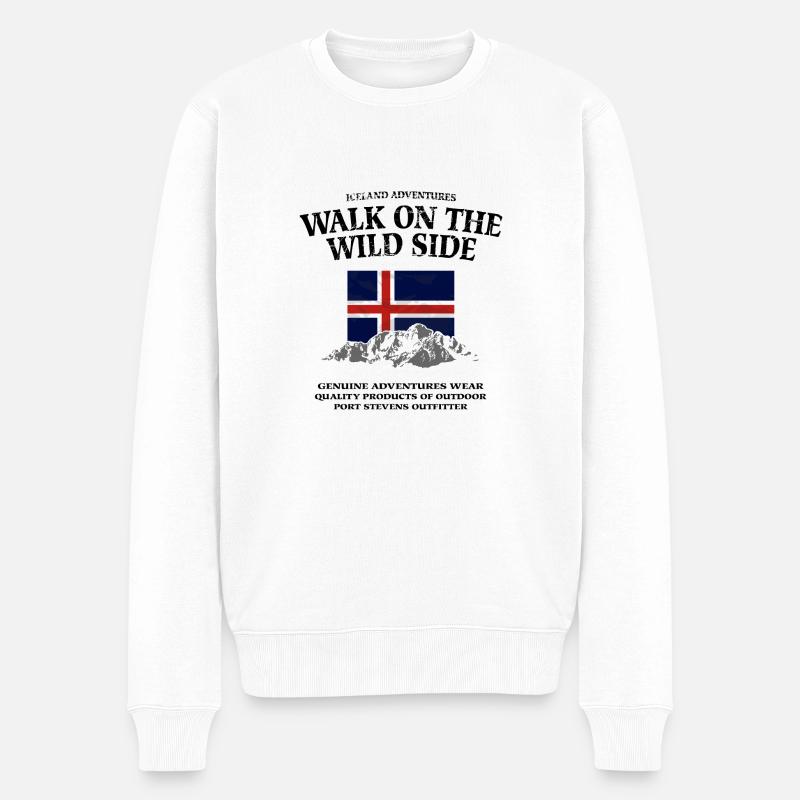 Iceland - Männer Premium Bio Pullover - Weiß