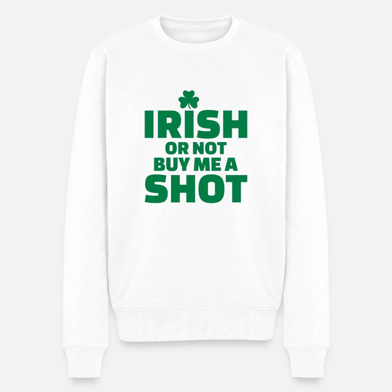 Irish shot - Männer Premium Bio Pullover - Weiß
