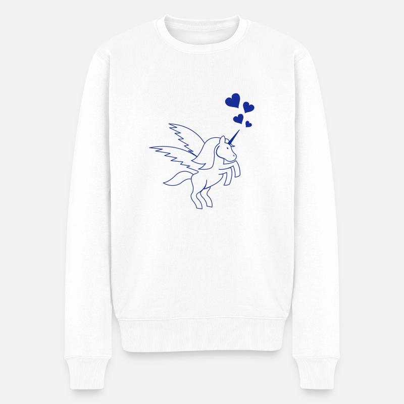 unicorn - Männer Premium Bio Pullover - Weiß