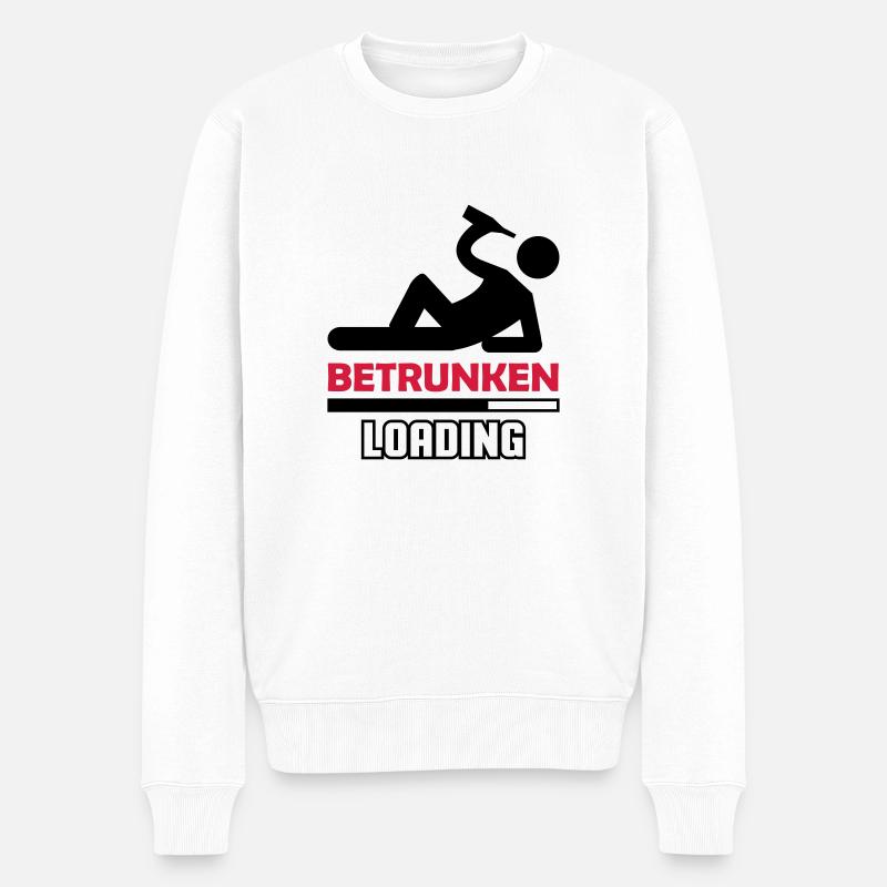 betrunken_02 - Männer Premium Bio Pullover - Weiß