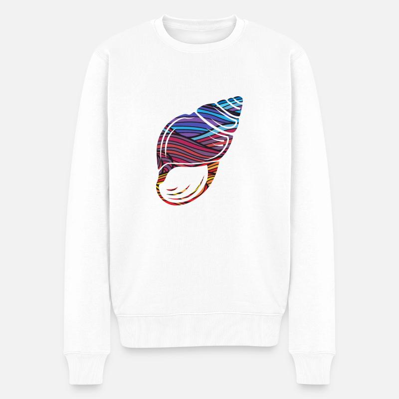 Vagues de la mer avec des couleurs - Pull Premium bio Homme - blanc