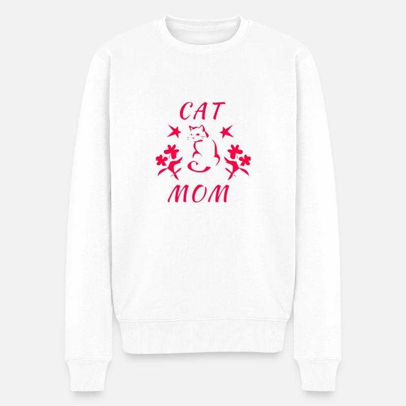 Cat Mom - Pull Premium bio Homme - blanc