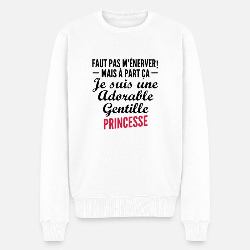 je suis une adorable gentille princesse - Pull Premium bio Homme - blanc