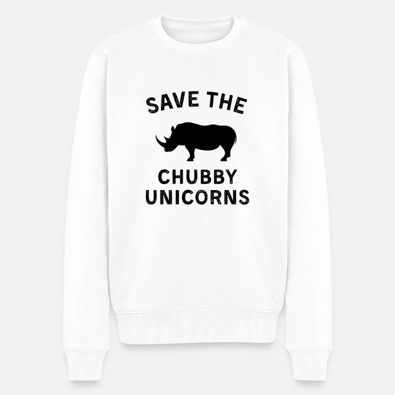 Save the chubby unicorn - Pull Premium bio Homme - blanc