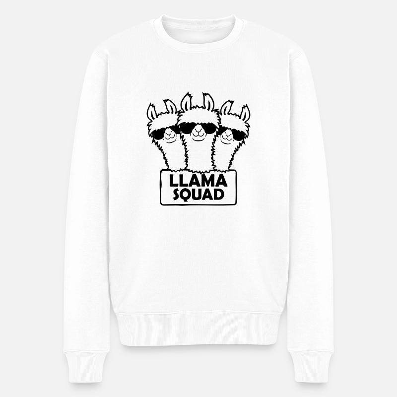 Conception d’équipe Llama Squad - Pull Premium bio Homme - blanc