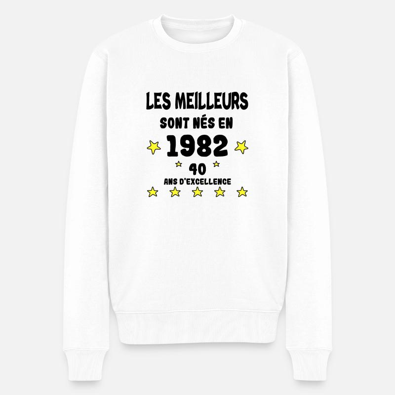 Anniversaire 40 ans - Pull Premium bio Homme - blanc