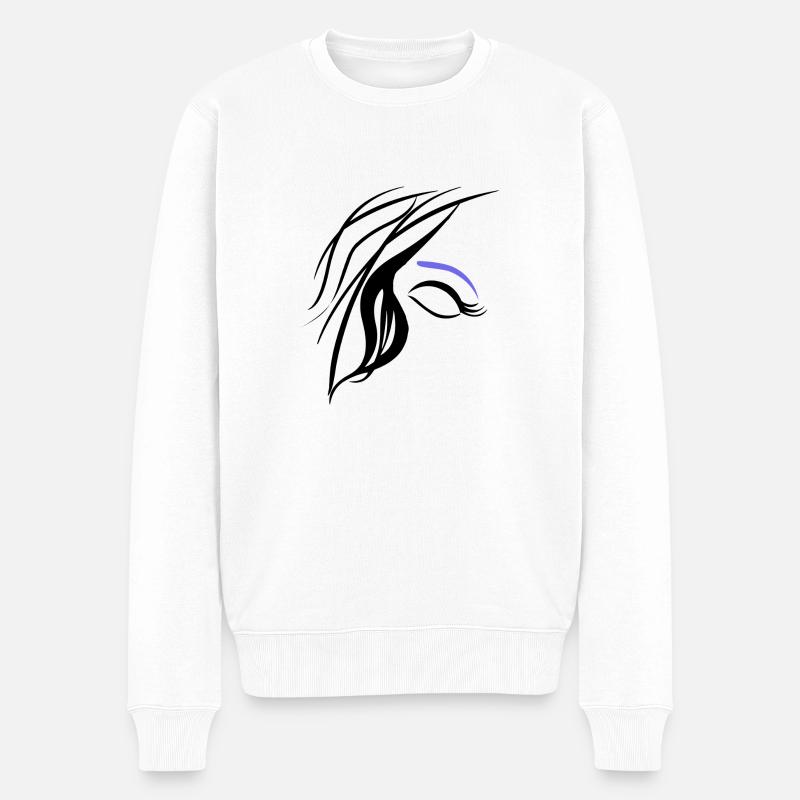haare & auge - Männer Premium Bio Pullover - Weiß