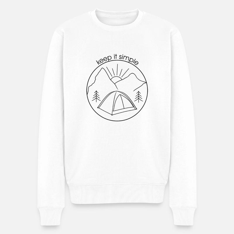 Keep it simple (version noire) - Pull Premium bio Homme - blanc