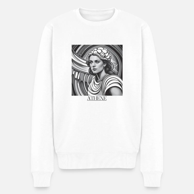 GREEK ATHENE - Männer Premium Bio Pullover - Weiß