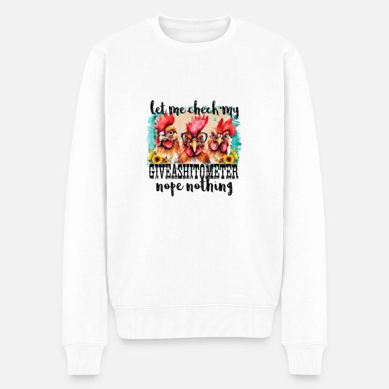 Giveashitometer - Männer Premium Bio Pullover - Weiß