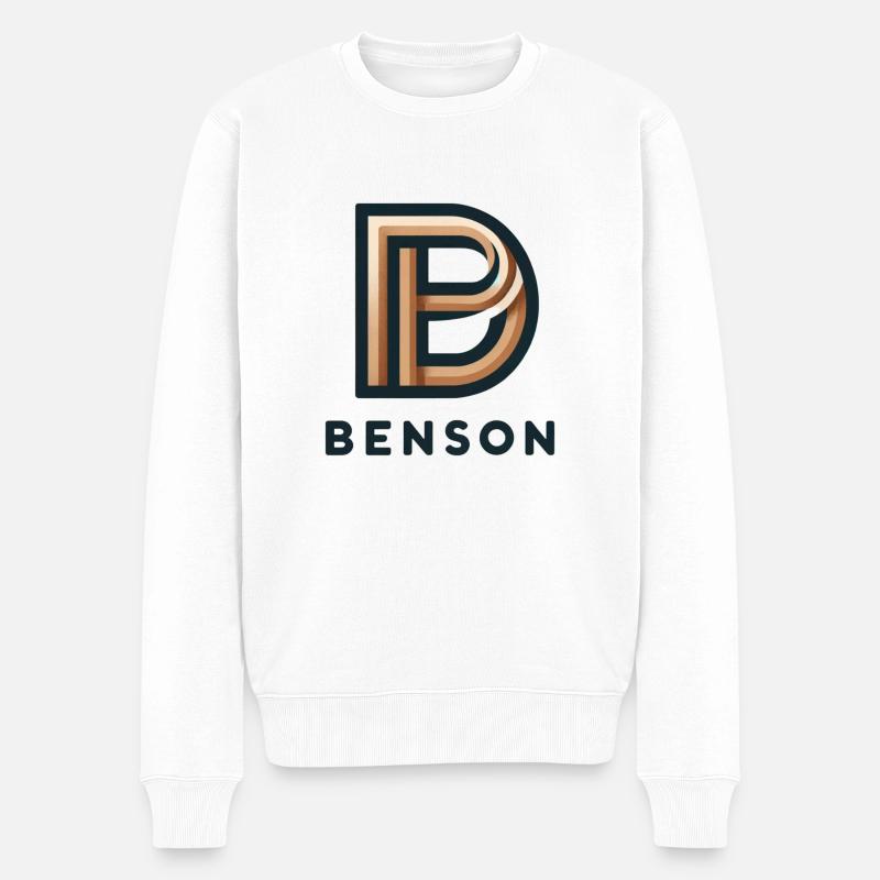 Benson Logo - Männer Premium Bio Pullover - Weiß
