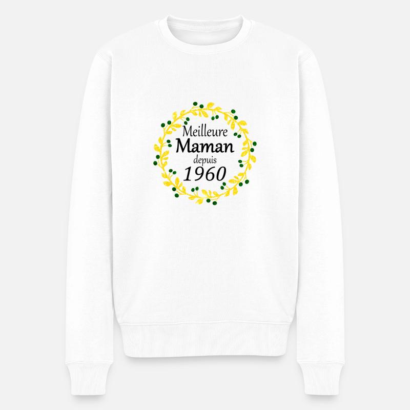 Meilleure Maman depuis 1960 - Pull Premium bio Homme - blanc