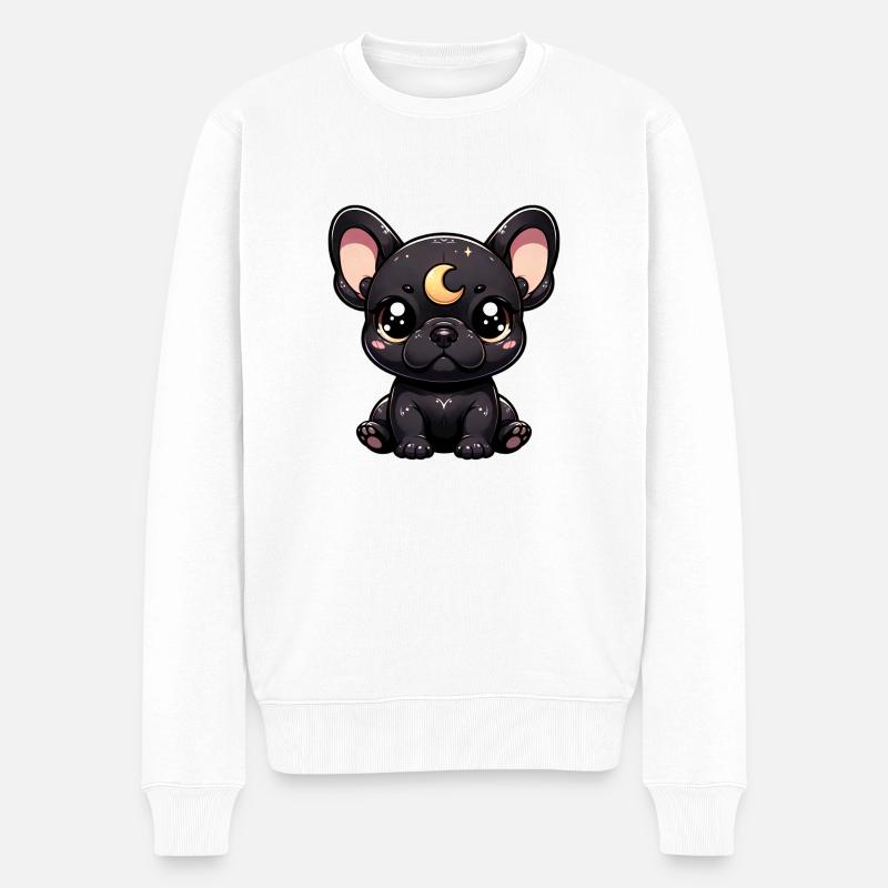 Mond Bully - Männer Premium Bio Pullover - Weiß
