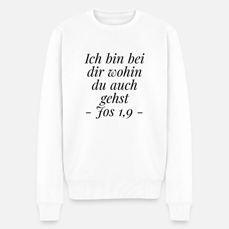 Bei dir - Männer Premium Bio Pullover - Weiß