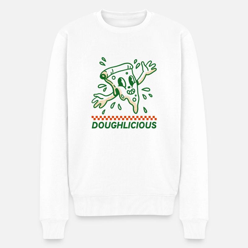 Sweet Pizza für Pizza Liebhaber - Männer Premium Bio Pullover - Weiß