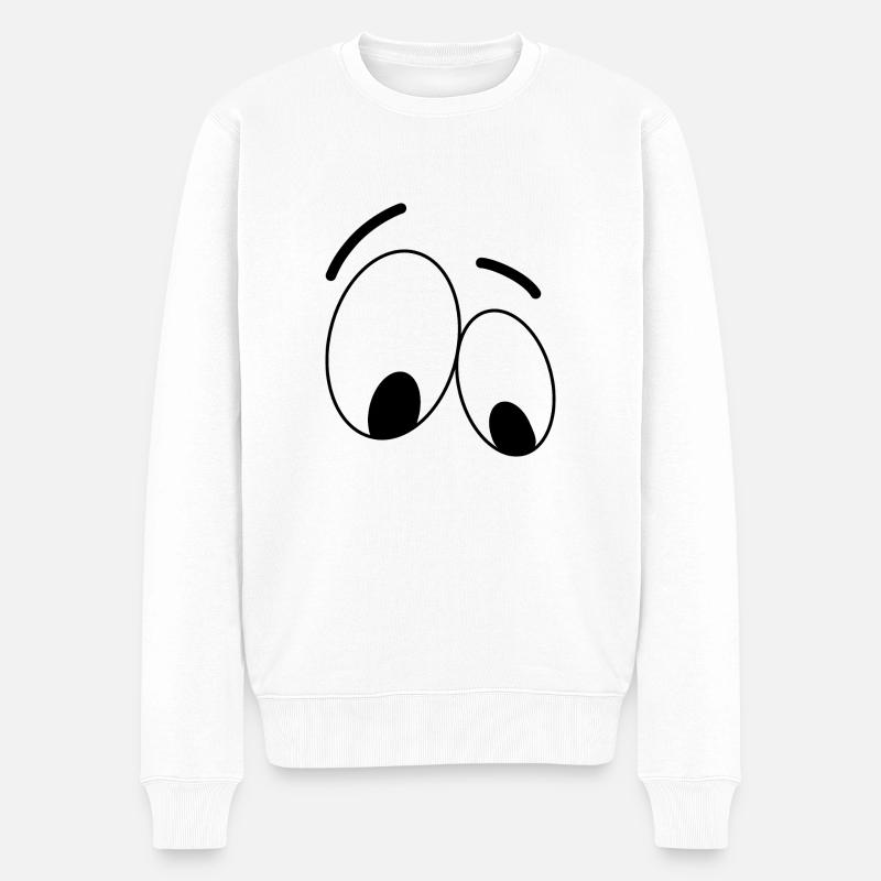 Augen - Männer Premium Bio Pullover - Weiß