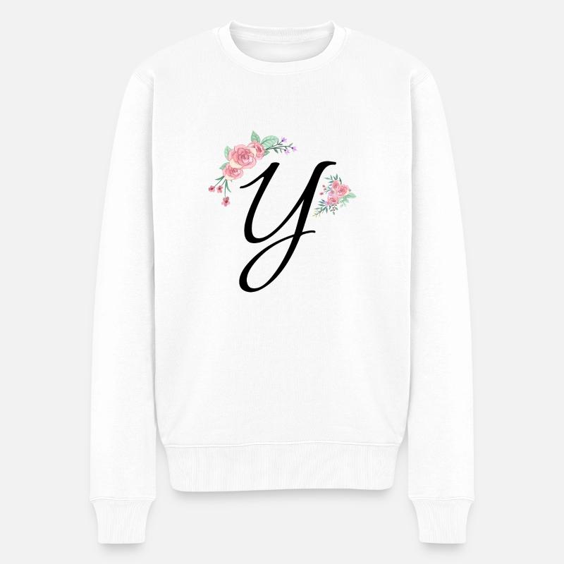 Brief und Blumen - Männer Premium Bio Pullover - Weiß
