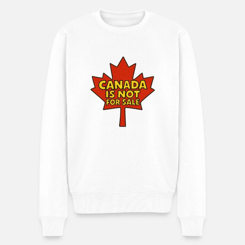 Kanada steht nicht zum Verkauf - Männer Premium Bio Pullover - Weiß