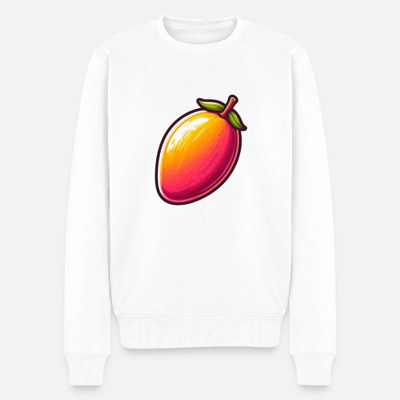 Mango große Früchte - Männer Premium Bio Pullover - Weiß