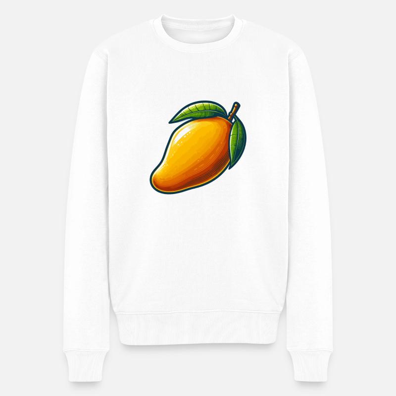 Mango, exotische Früchte - Männer Premium Bio Pullover - Weiß