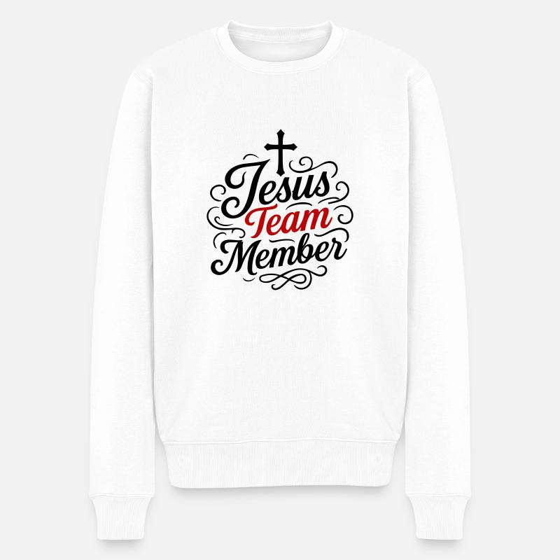 Membre de l’équipe Jésus - Pull Premium bio Homme - blanc